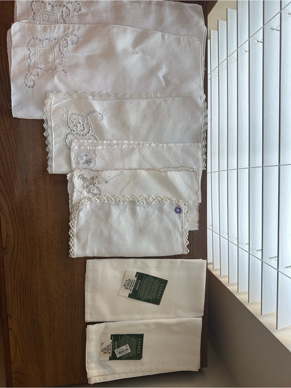 Vintage Lot: Ralph Lauren Napkins, Embroidered Handkerchiefs & Doily